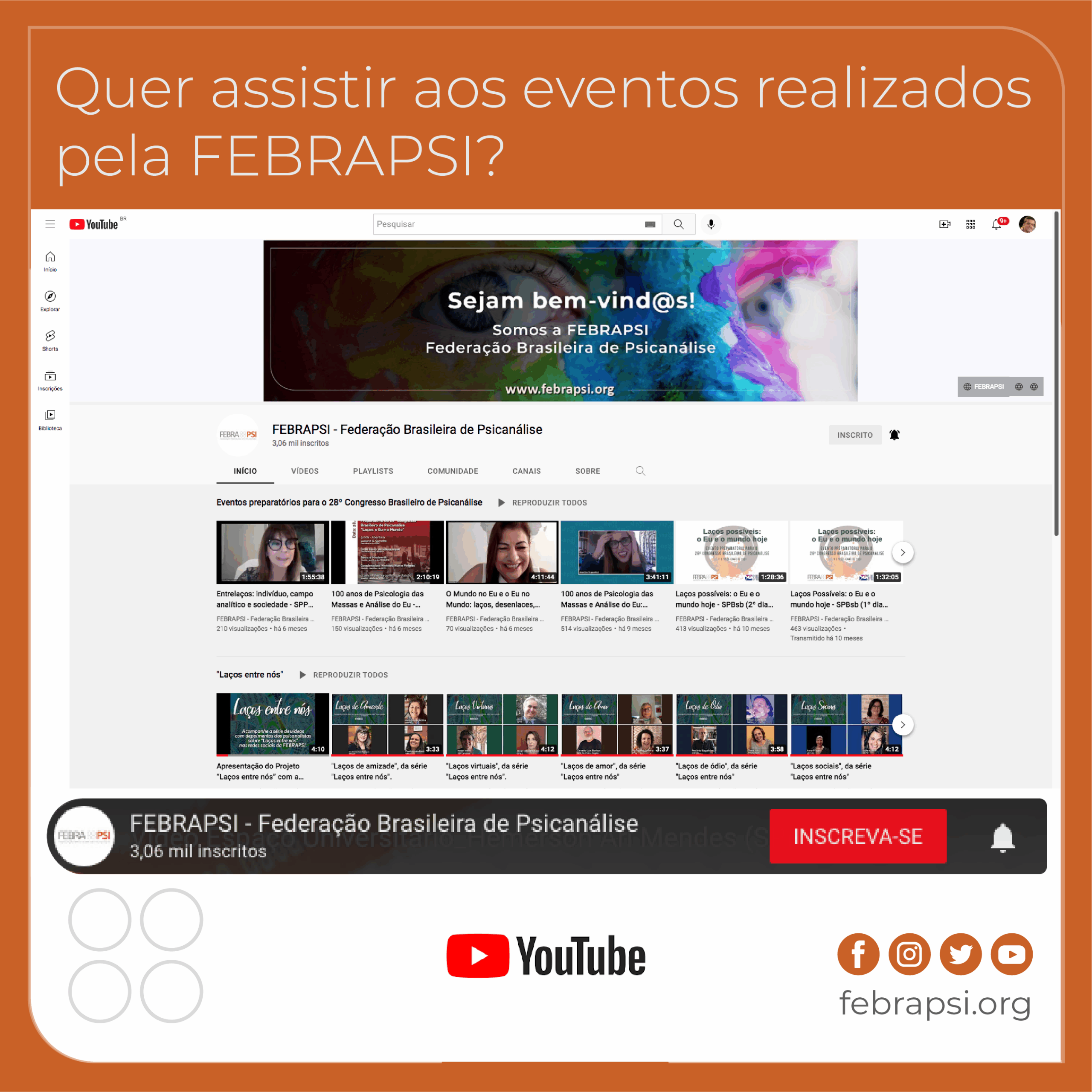 Conheça nosso canal no youtube