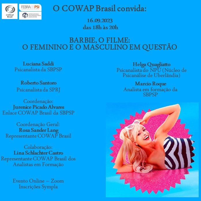 Próximo encontro da COWAP será uma roda de conversa sobre o filme Barbie