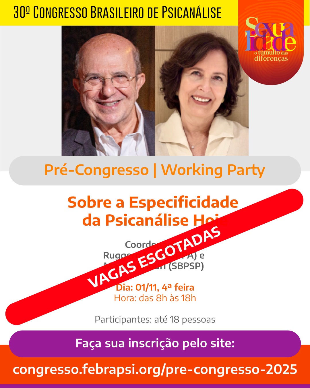 Mais um Working Party com vagas esgotadas no pré-congresso! Faça logo a sua inscrição