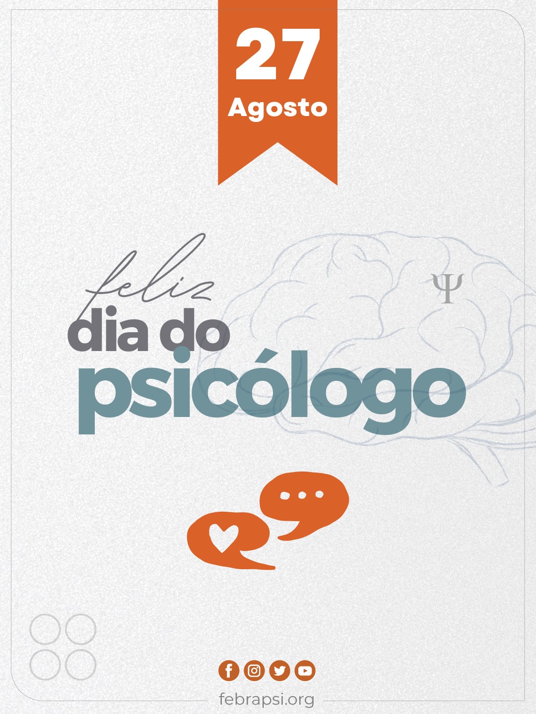 No Dia do Psicólogo, a Febrapsi homenageia os que acolhem a palavra e auxiliam na transformação do ser com cuidado, sensibilidade e ética. Que esse dia seja um reconhecimento à grandeza dessa escuta que sustenta e humaniza.