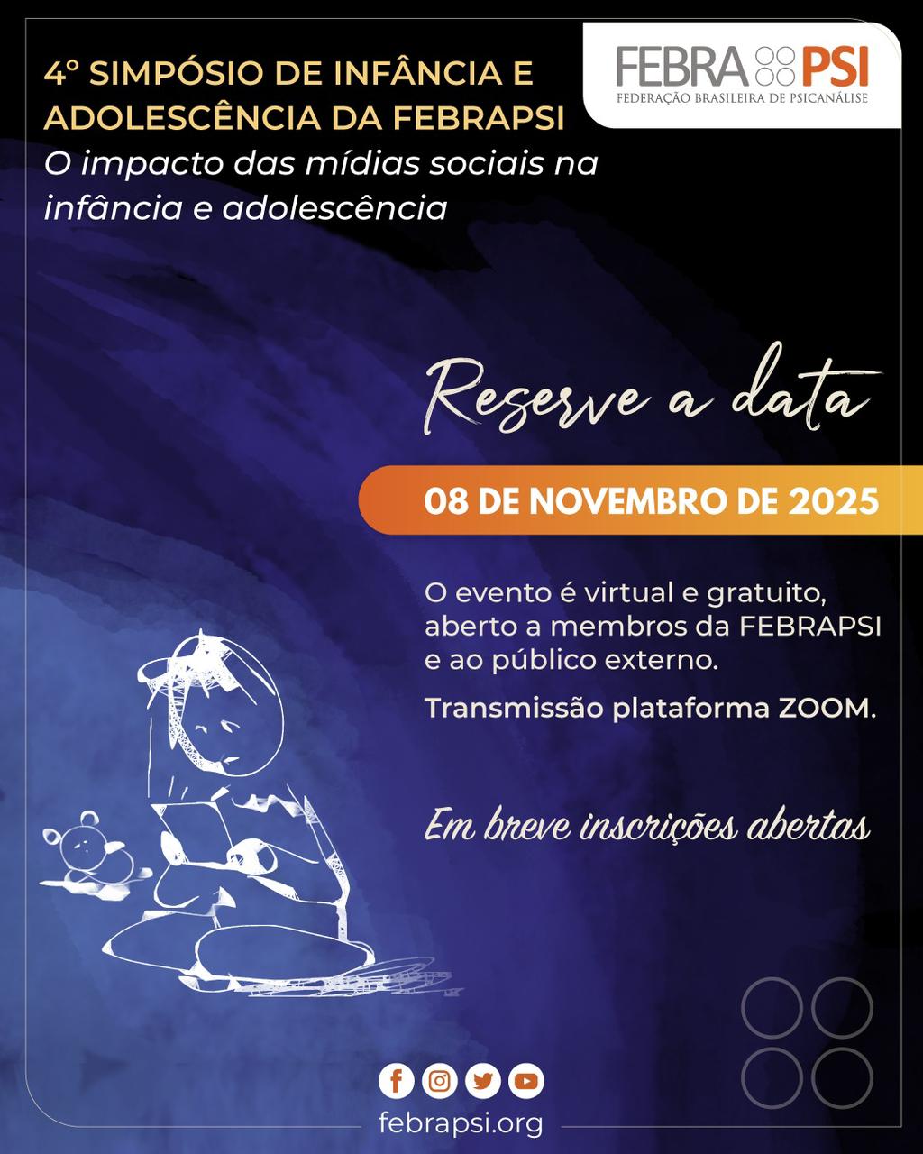 Reserve a data: 4º Simpósio de Infância e Adolescência da Febrapsi