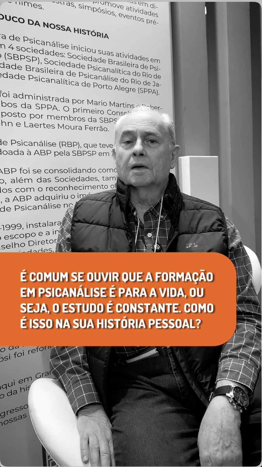 Compromisso com a formação: Chuster reflete sobre ética, tripé psicanalítico e desafios atuais. Assista o video aqui