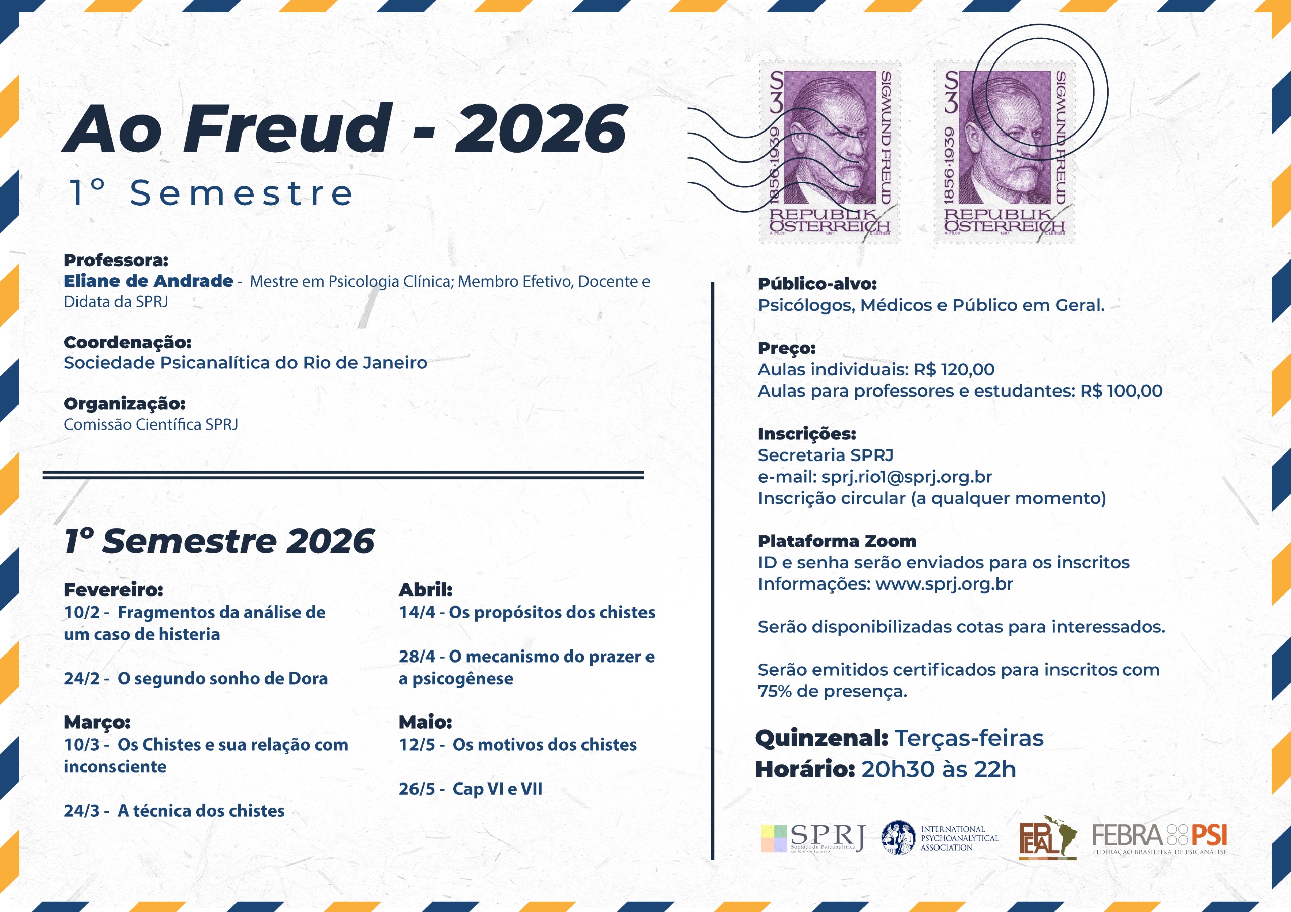 Ao Freud – primeiro semestre 2026