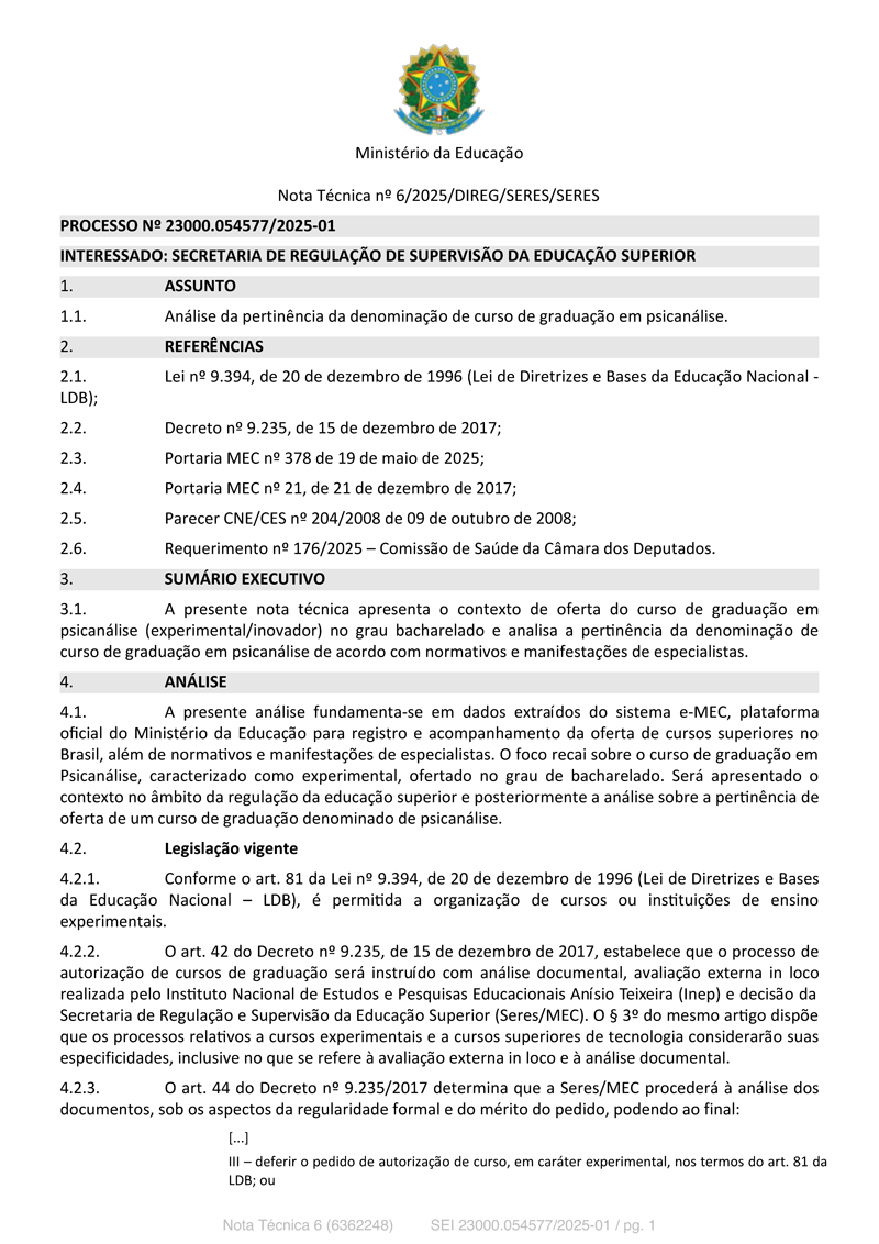 Nota Técnica nº 06/2025 – MEC