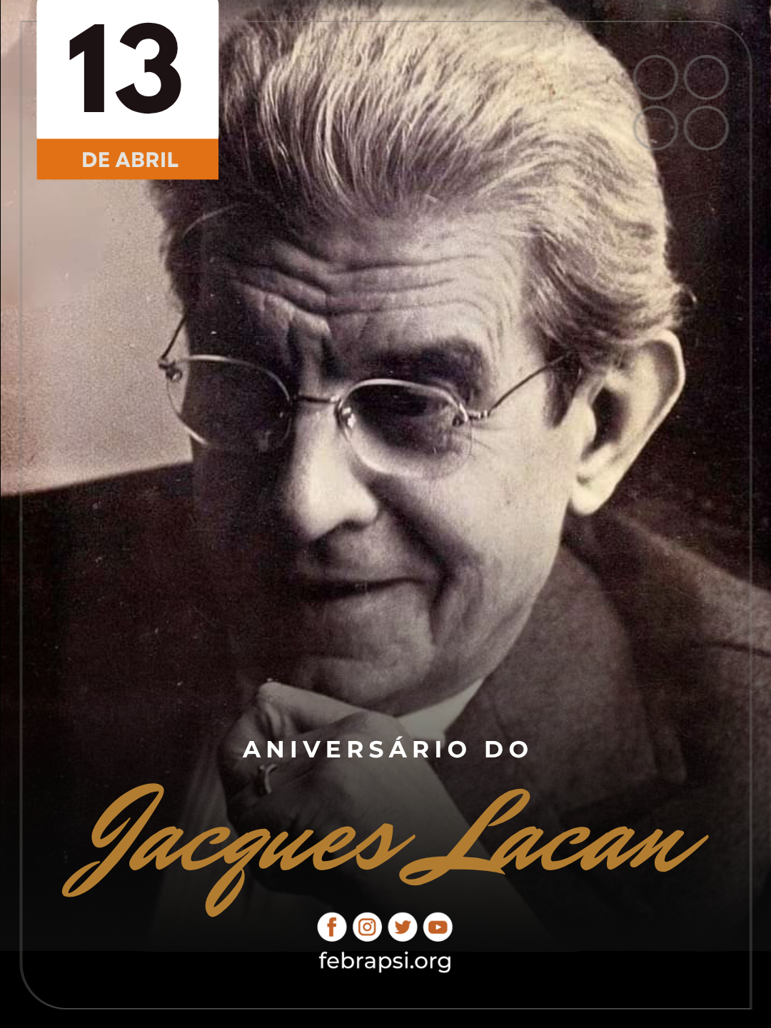 Dia 13 de abril: nascimento de Jacques Lacan (1901-1981)