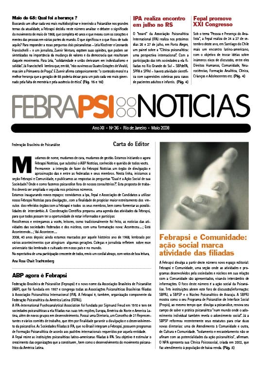 FEBRAPSI Notícias Nº 36 - Maio de 2008