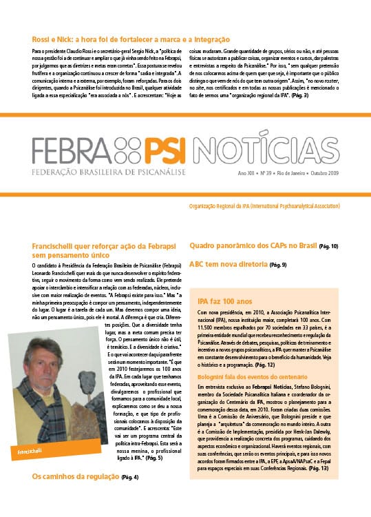 FEBRAPSI Notícias Nº 39 - Outubro de 2009