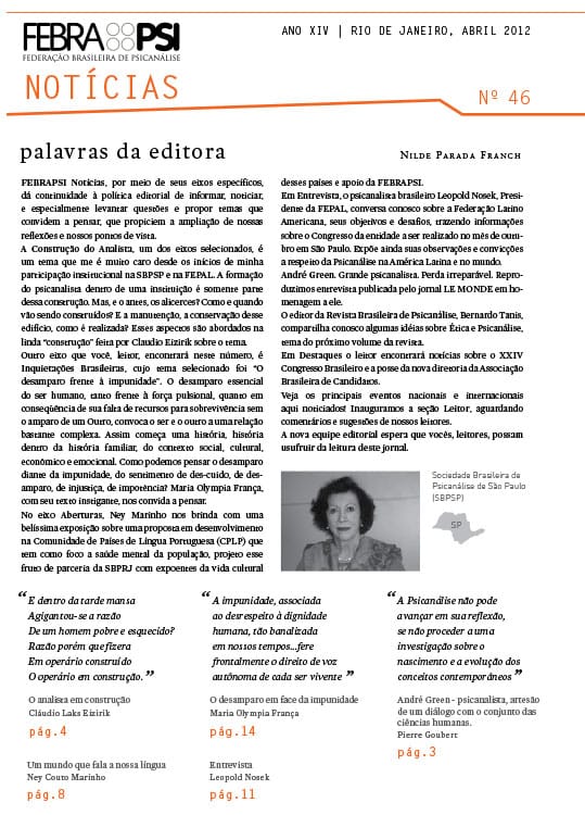 FEBRAPSI Notícias Nº 46 - Abril de 2012