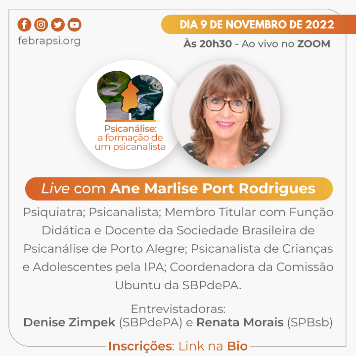 Participe da live sobre a formação psicanalítica. Inscreva-se. Clique aqui.