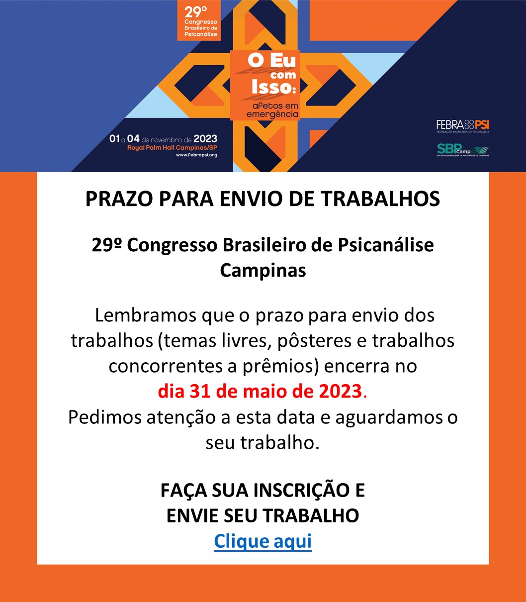 Fique atento ao prazo para envio de trabalhos