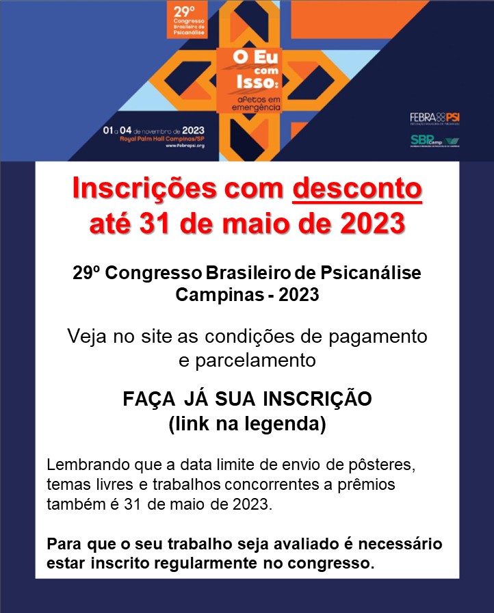 Dia 31 de maio nova mudança de valores nas inscrições do congresso. Faça a sua inscrição, clique aqui