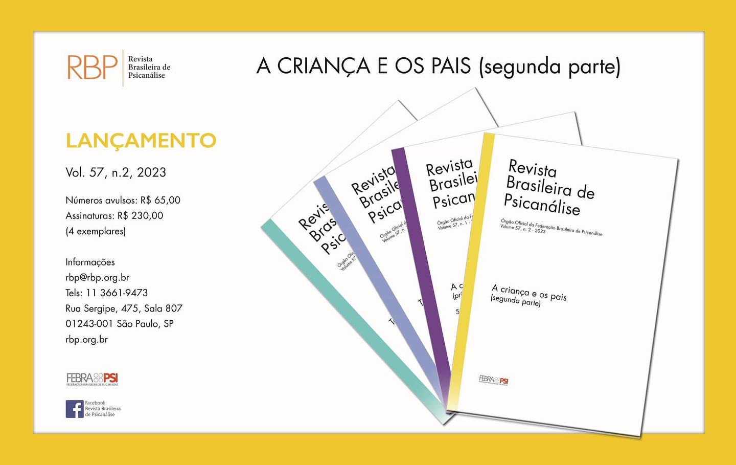 Revista Brasileira de Psicanálise anuncia o lançamento de nova edição