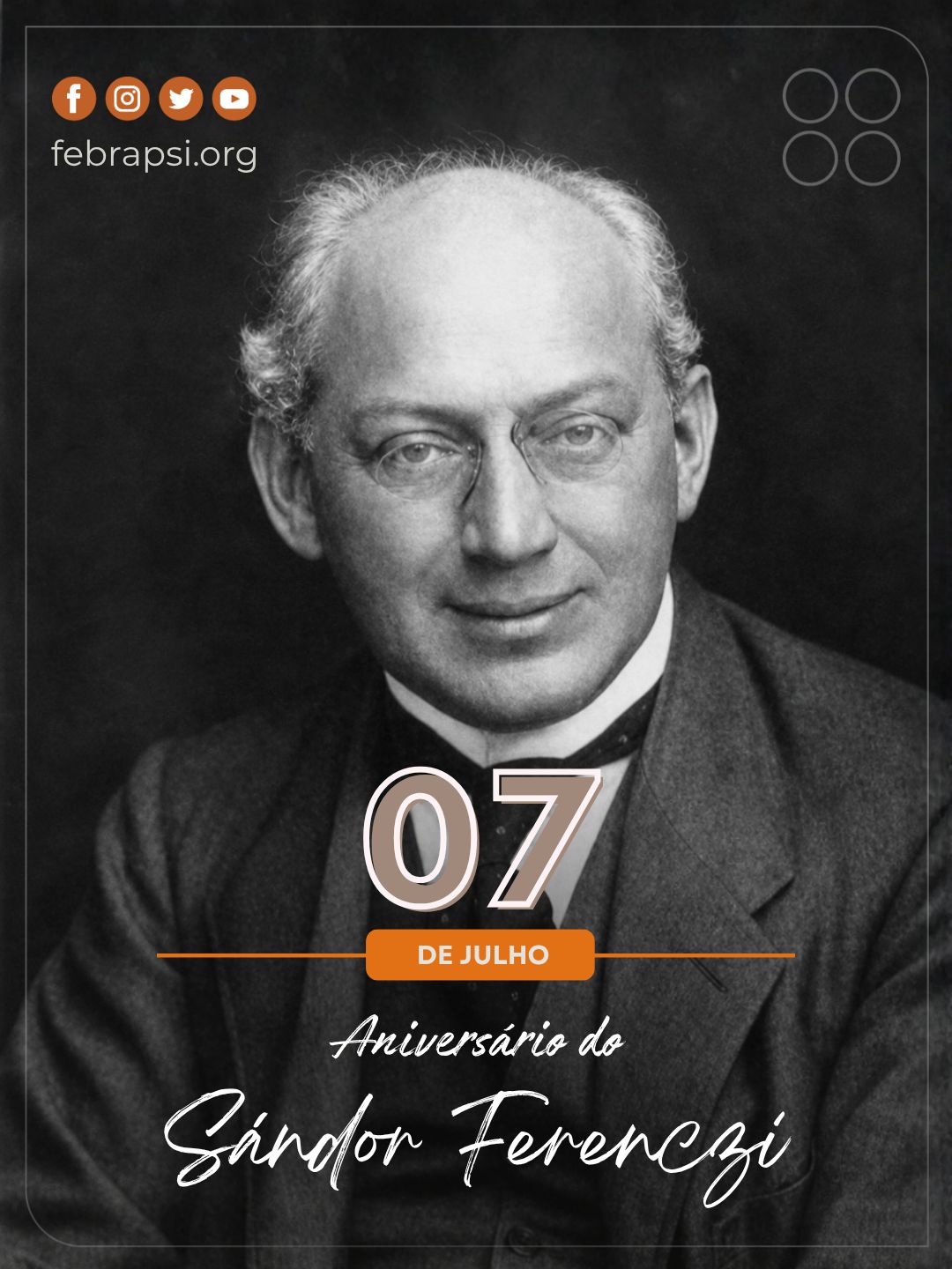 Homenagem a Sándor Ferenczi nos 153 anos de seu nascimento