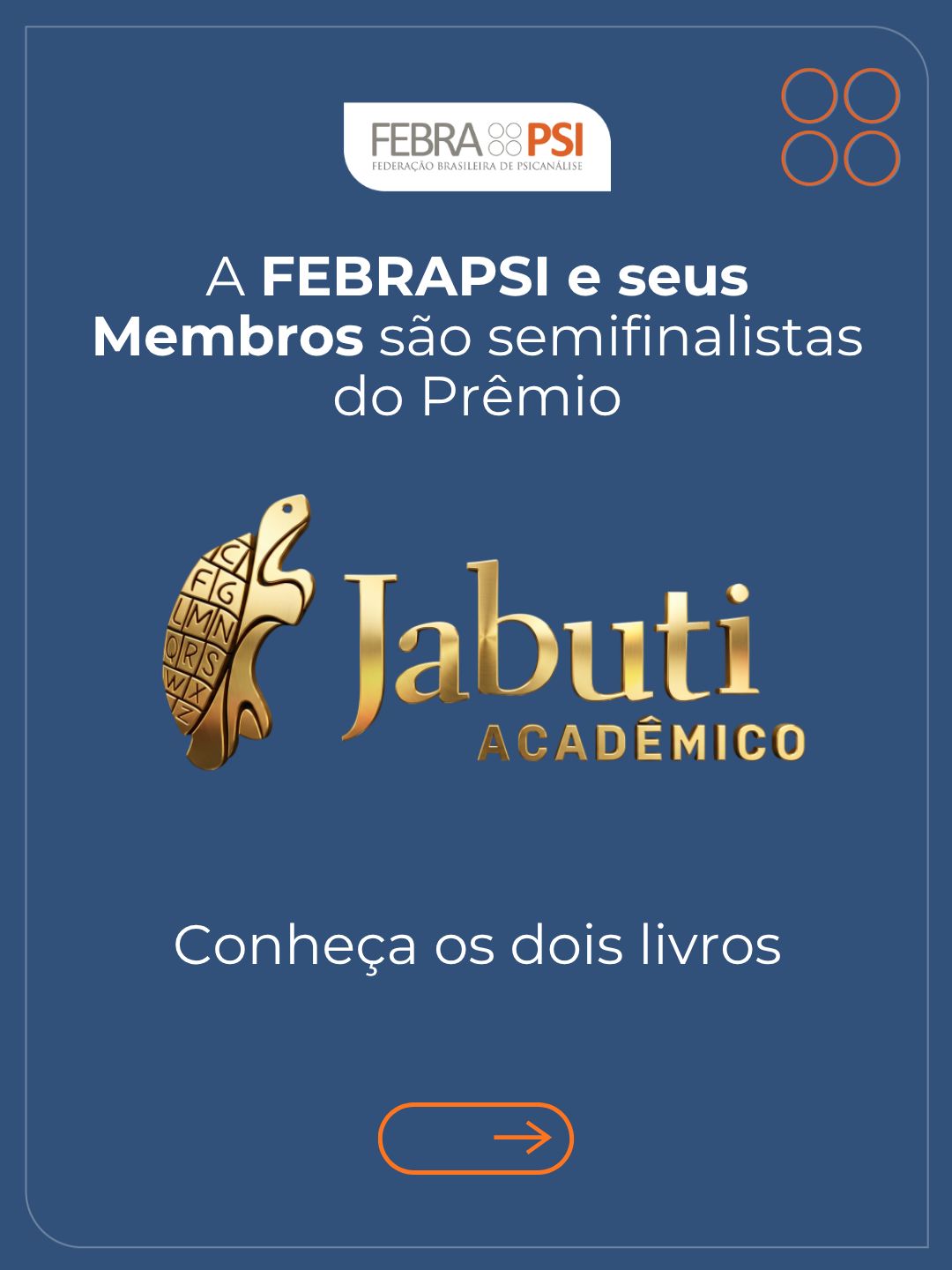 Livro da FEBRAPSI é semifinalista do Prêmio Jabuti Acadêmico